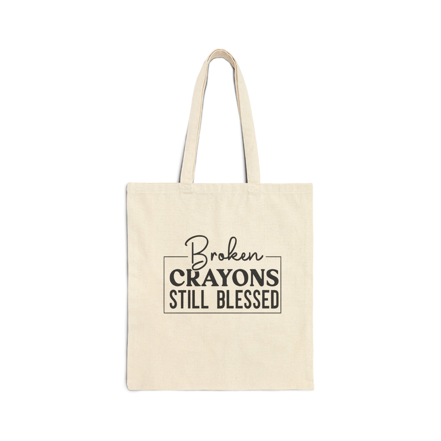 Broken Crayons Still Blessed Printed Cotton Canvas Tote Bag